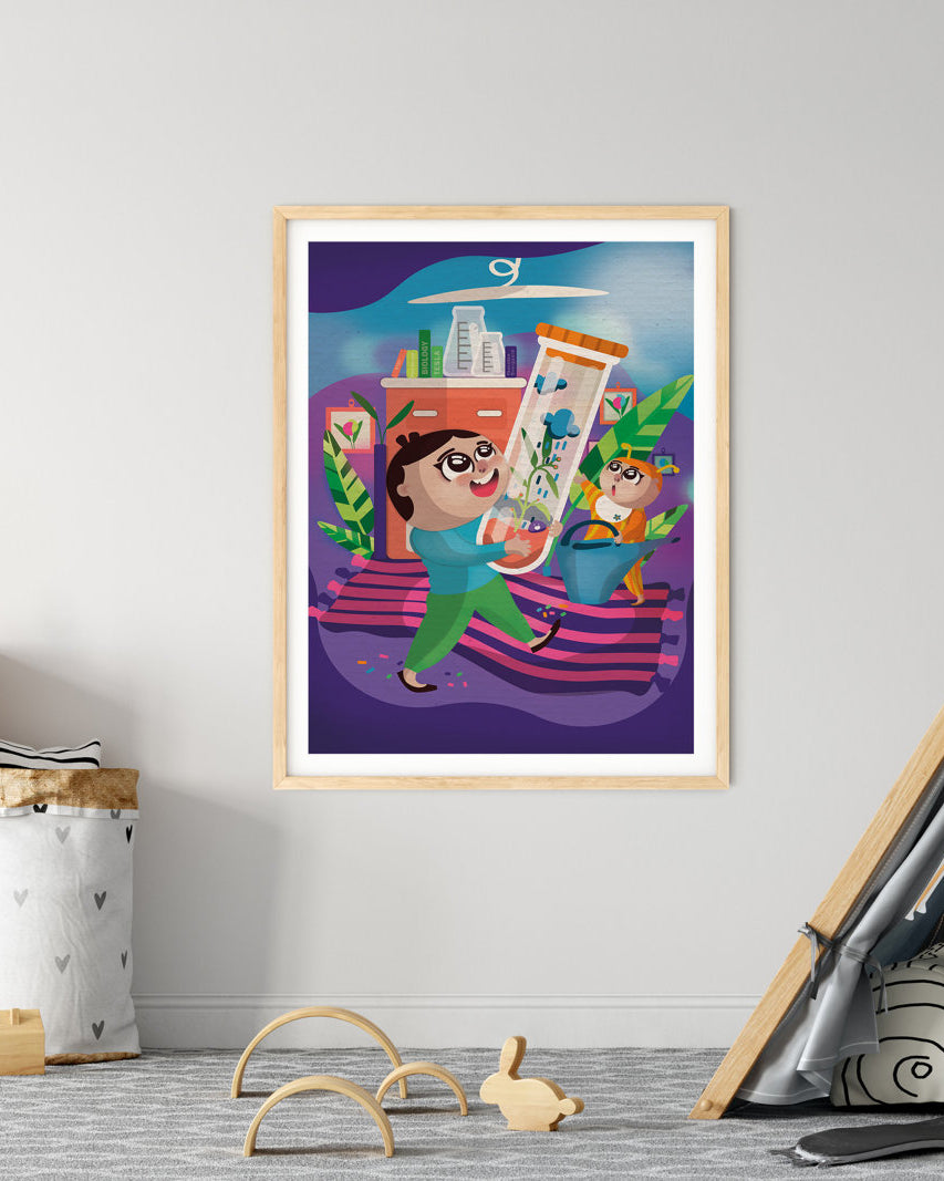 Plakat edukacyjny "Biolog" dla dzieci z motywem naukowym, inspirujący zainteresowanie biologią i naukami przyrodniczymi. - 2