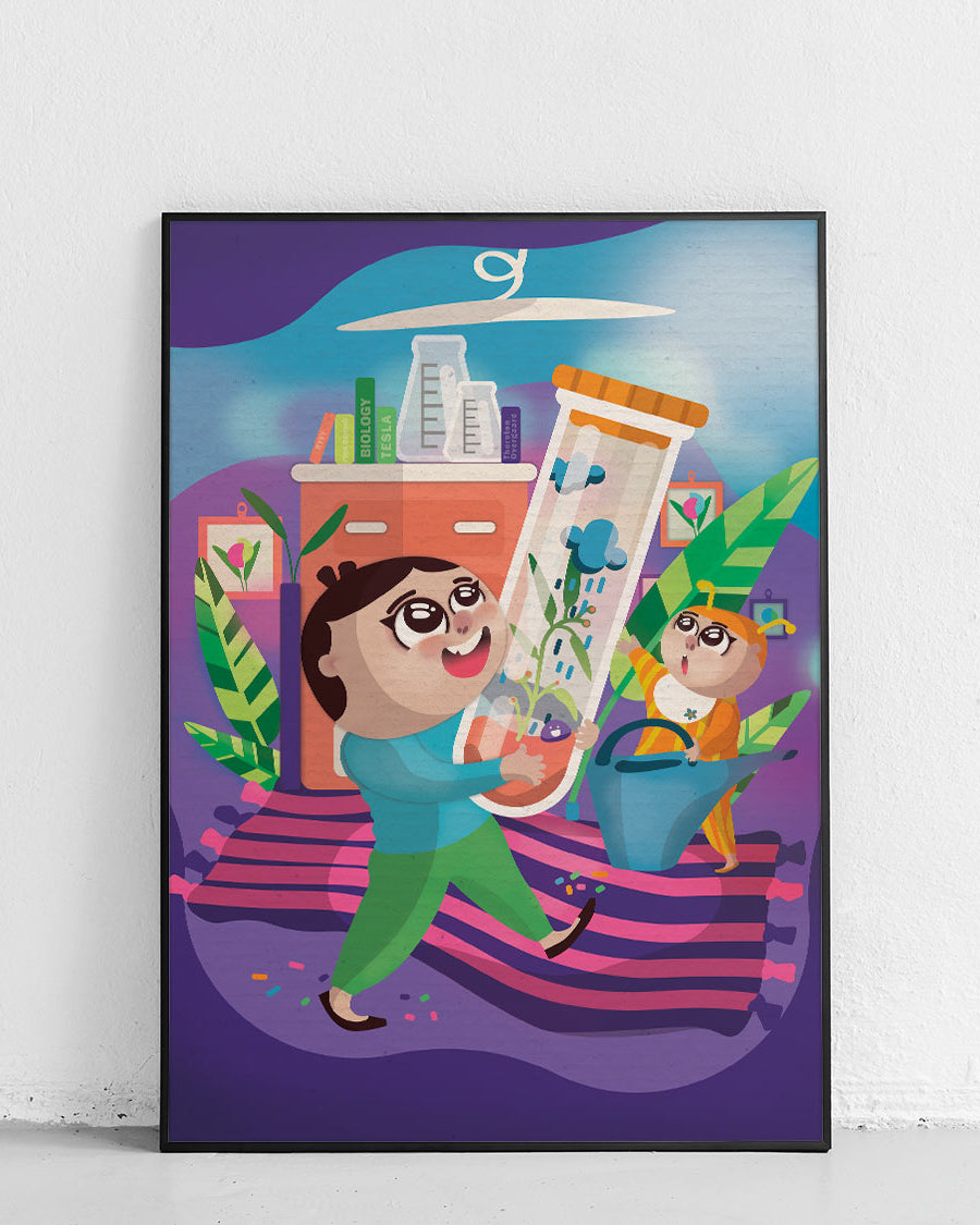 Plakat edukacyjny "Biolog" dla dzieci z motywem naukowym, inspirujący zainteresowanie biologią i naukami przyrodniczymi. - 1
