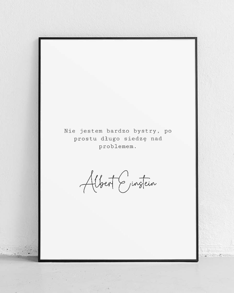 Schärfe - Poster mit Zitat, minimalistischer Schriftzug auf weißem Hintergrund