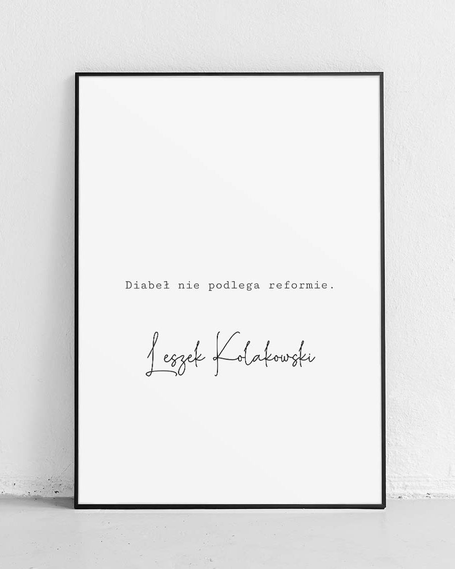 Der Teufel – Poster mit Zitat, minimalistisches technisches Poster