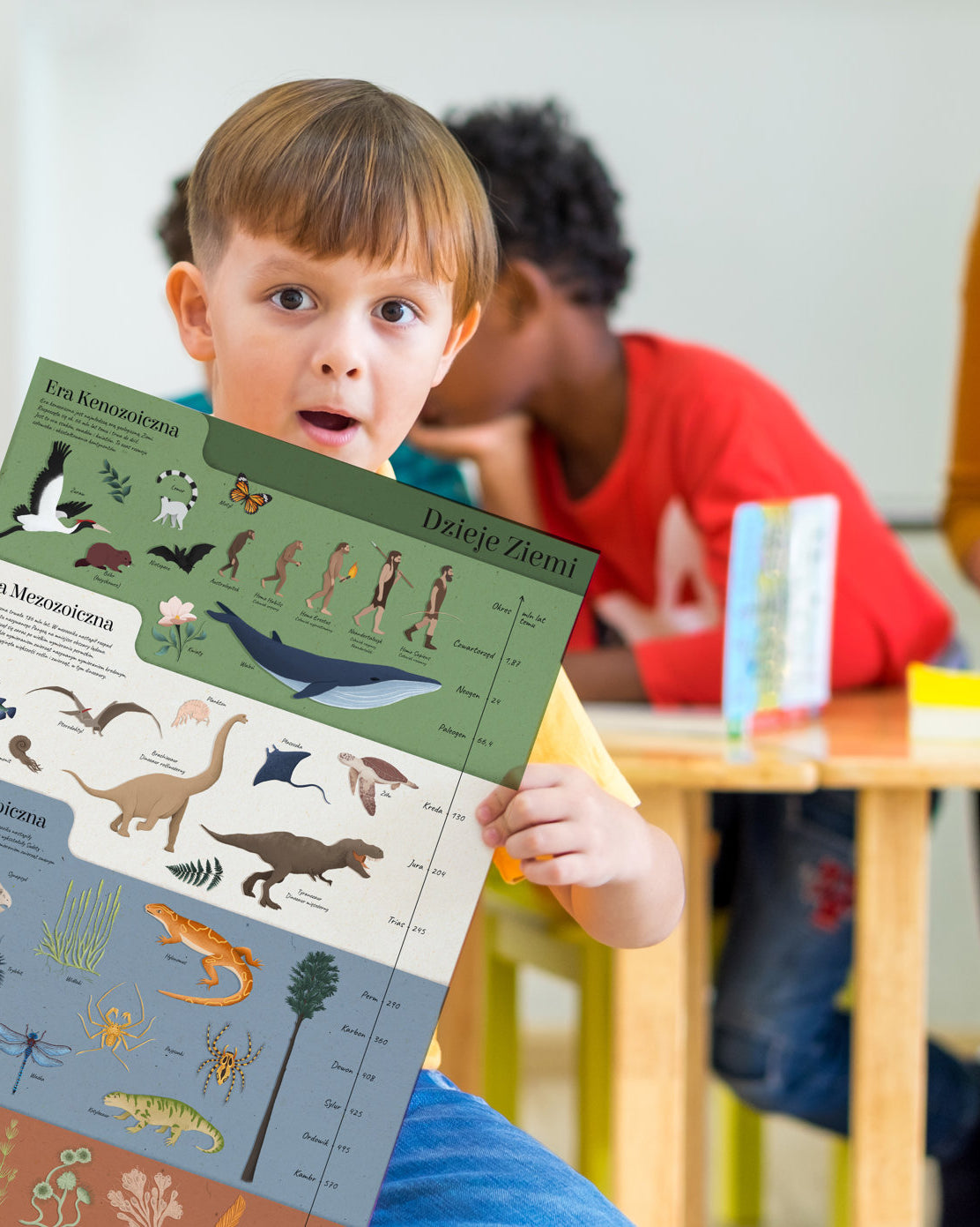 Dzieje Ziemi - edukacyjny plakat dla dzieci autorstwa Kasi Nowakowskiej, ilustrujący historię naszej planety. - 5