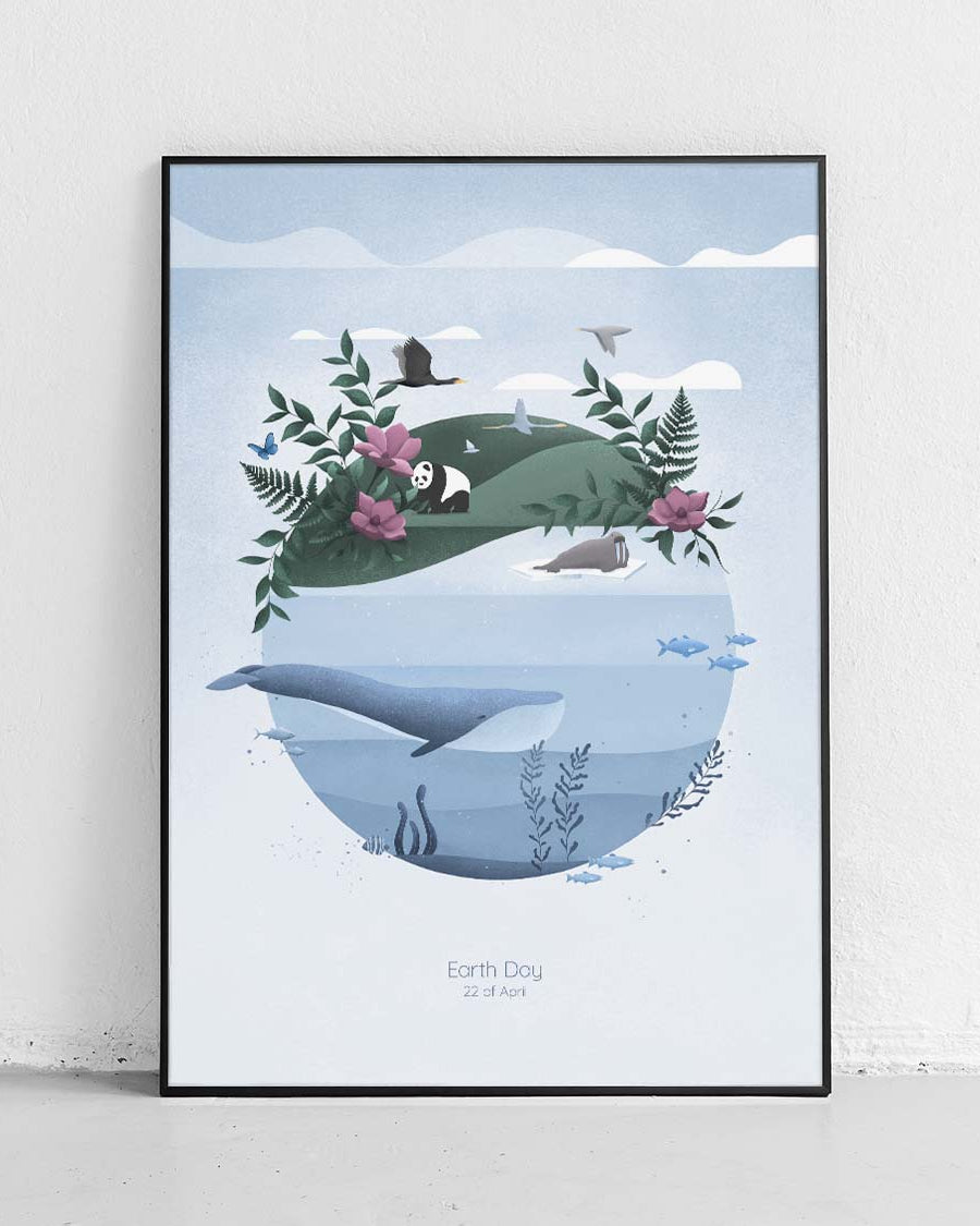Jour de la Terre – Globe terrestre, affiche écologique. - 1