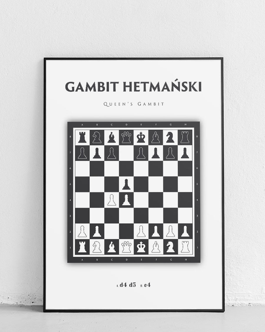 Damengambit - Schachposter von Robert Kostrzewa