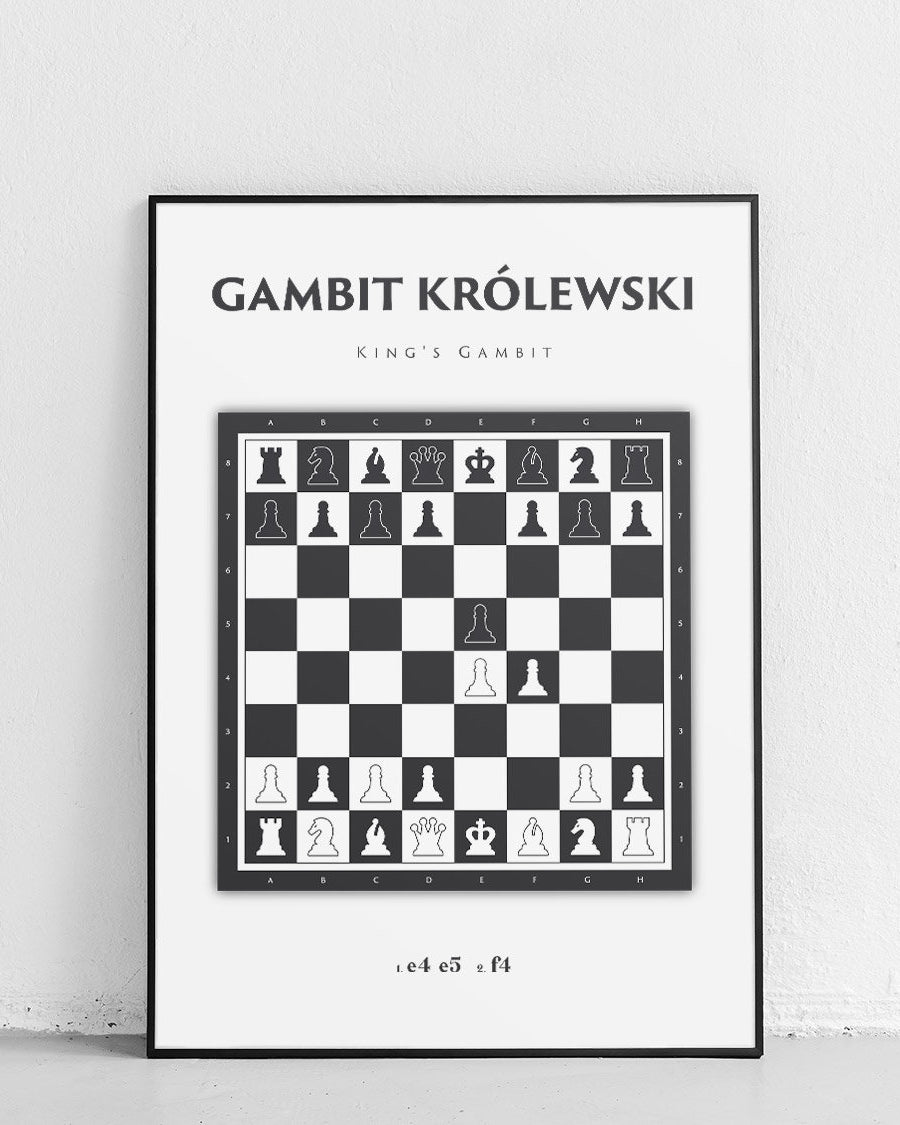 Königsgambit - Schachposter von Robert Kostrzewa