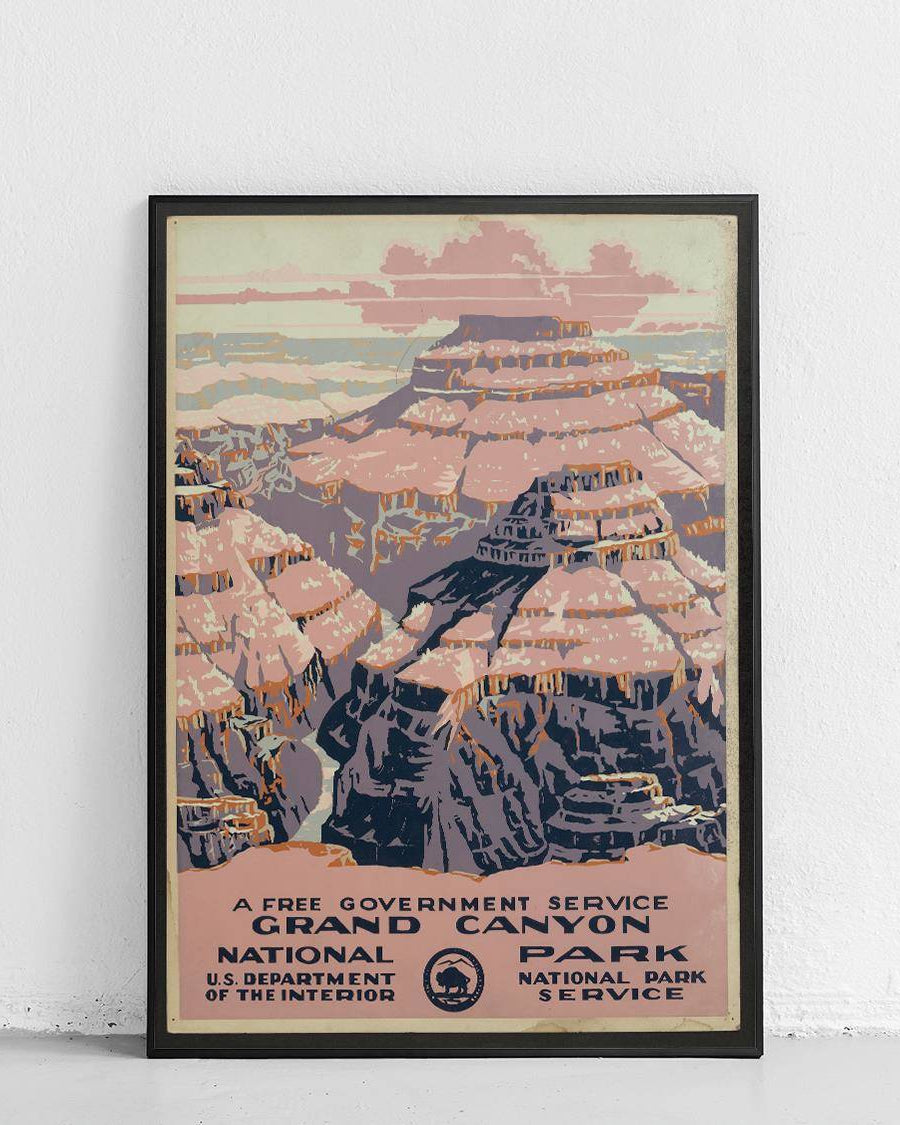 Vintage plakat Grand Canyon na ścianie, krajobraz kanionu w stylu retro, dekoracja wnętrza - 1