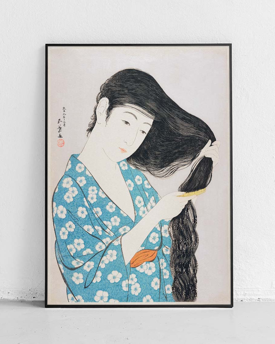 Woman Combing Her Hair - poster - 1