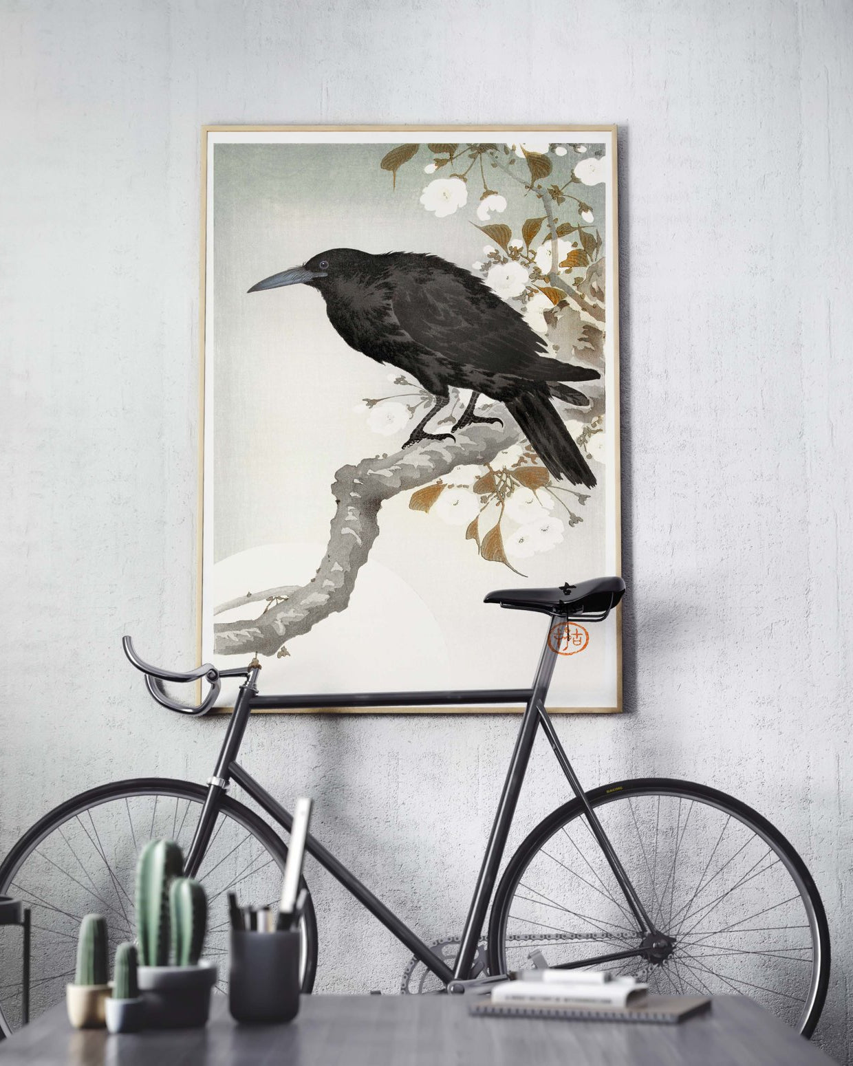 Corbeau et pleine lune - affiche Japonia - 2
