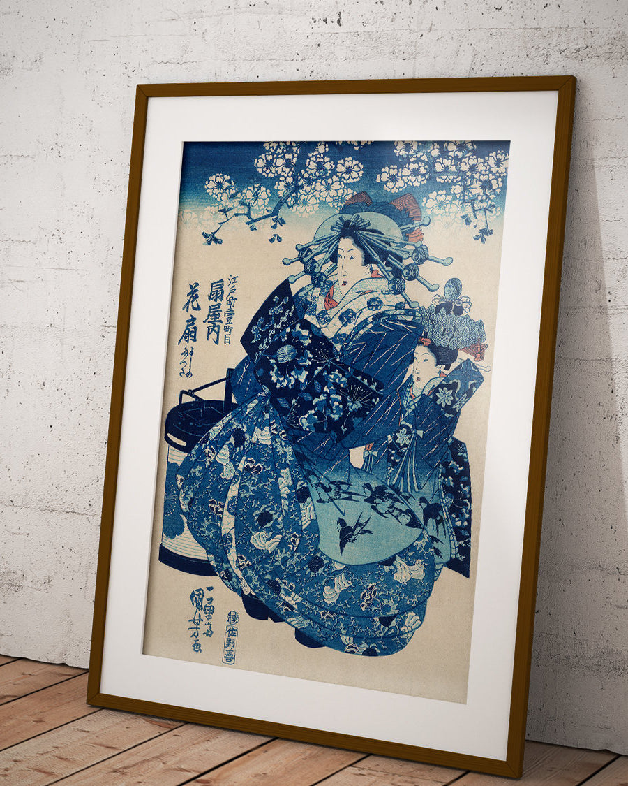 Kurtyzana Hanao of Ogi-ya – plakat Japonia - 2