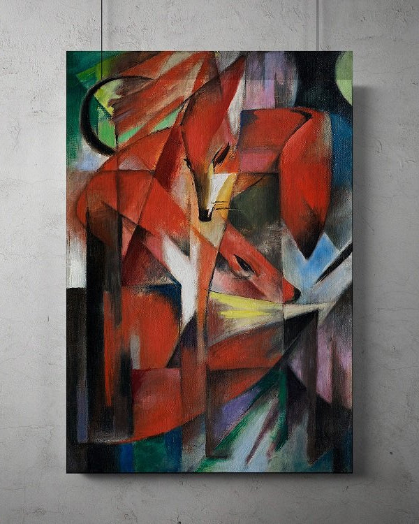 Les renards - affiche d’art avec motif de renards. - 2