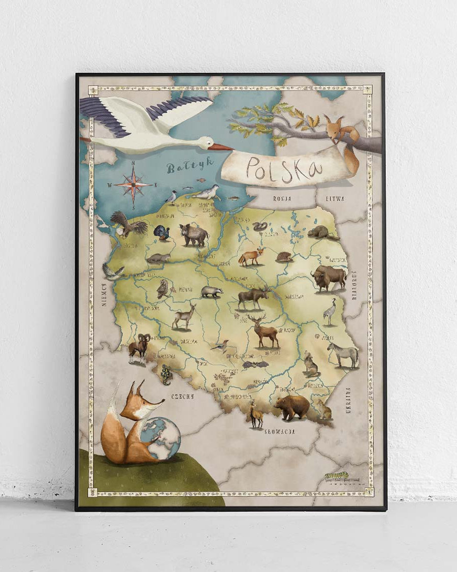 Carte de la Pologne pour enfants - affiche pour les plus petits - 1