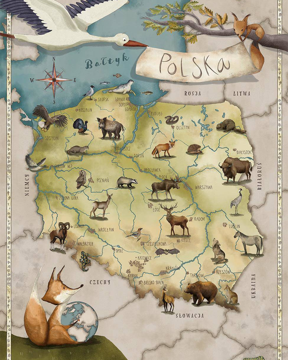 Carte de la Pologne pour enfants - affiche pour les plus petits - 2