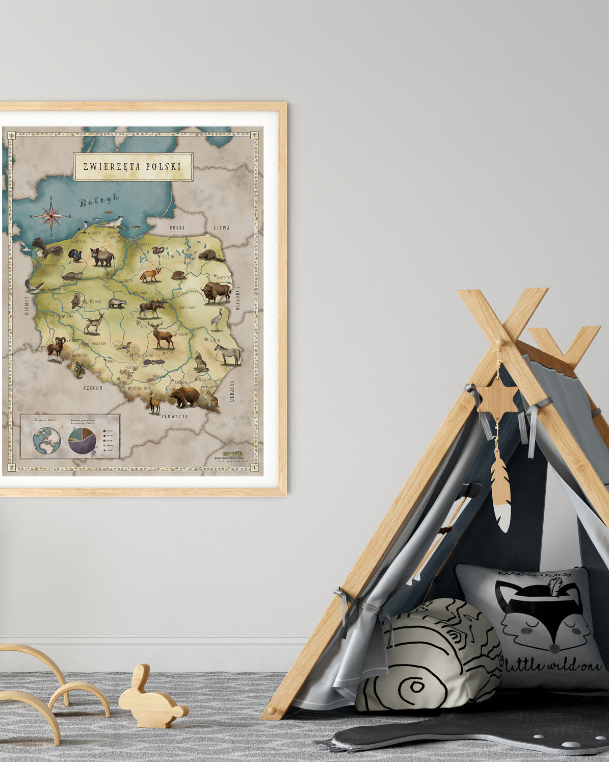 Carte de la Pologne pour enfants - poster éducatif pour les plus grands - 2