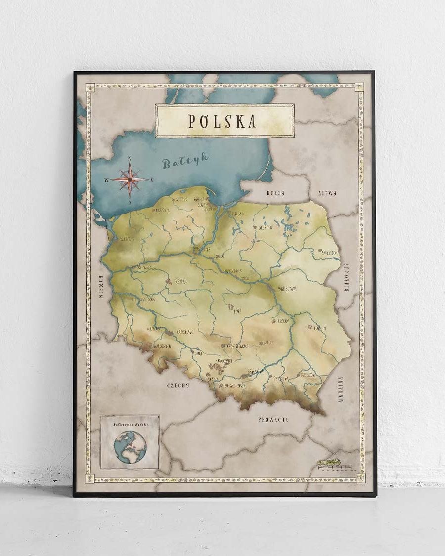 Carte de Pologne pour enfants - affiche éducative - 1