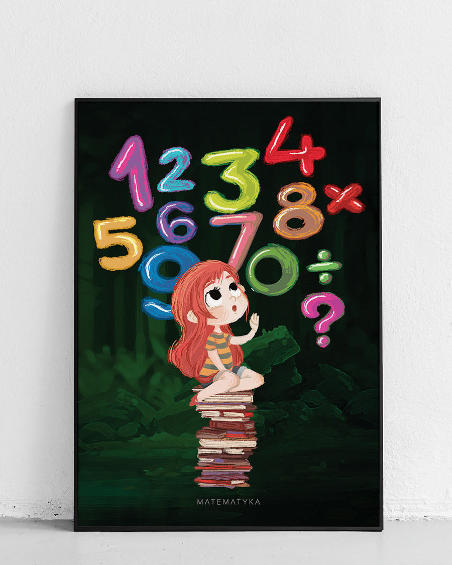 Matematyczka - kolorowy plakat edukacyjny dla dzieci z motywem nauki i matematyki - 1