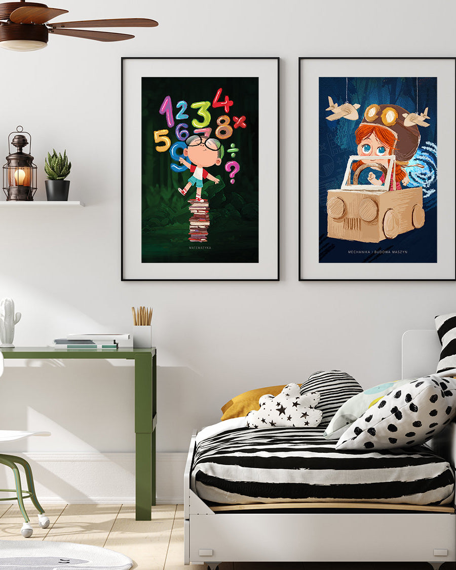 Plakat dla dzieci "Matematyk" z motywem Science Girl Science Boy na ścianie - 2