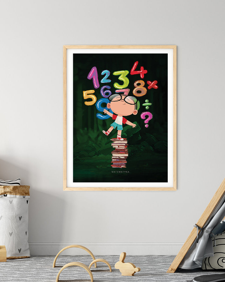 Plakat dla dzieci "Matematyk" z motywem Science Girl Science Boy na ścianie - 3