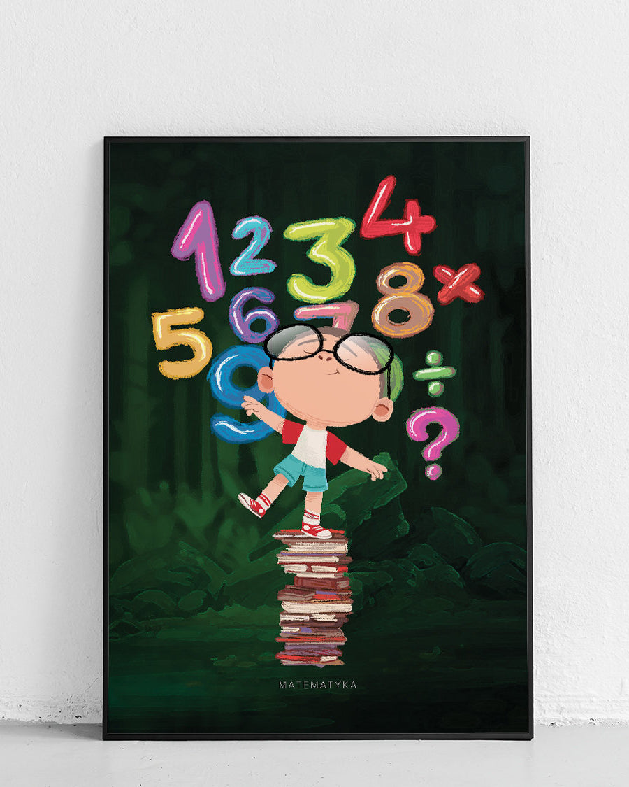 Plakat dla dzieci "Matematyk" z motywem Science Girl Science Boy na ścianie - 1