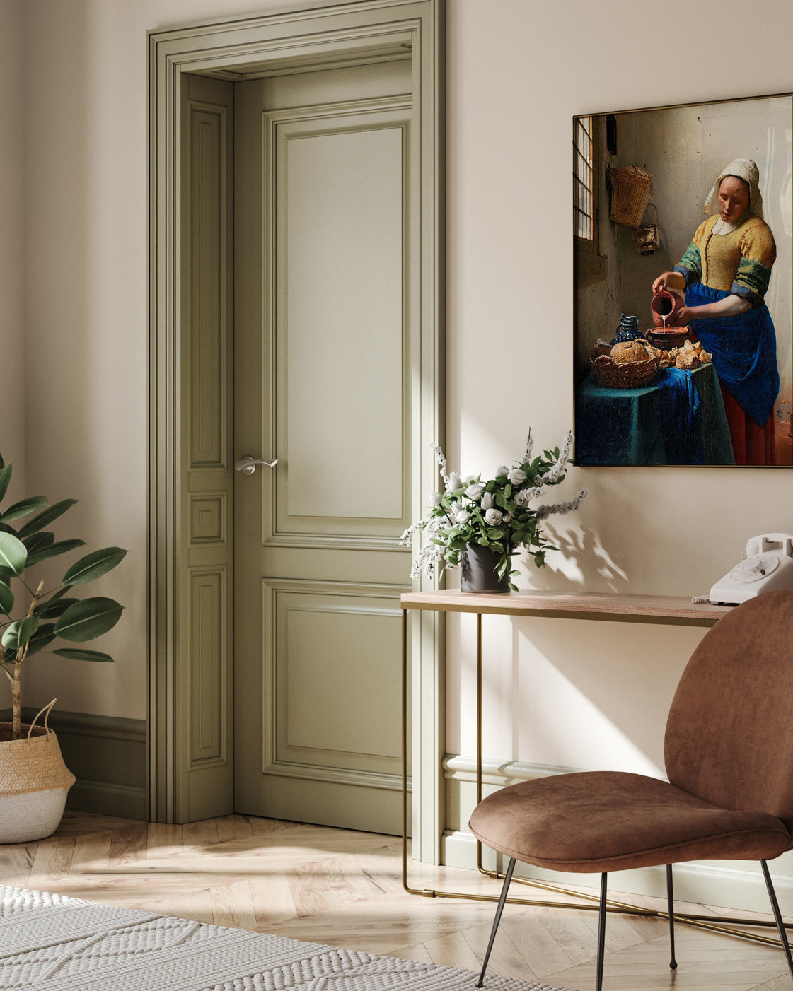 Poster "The Milkmaid" by Jan Vermeer, work of art - 2