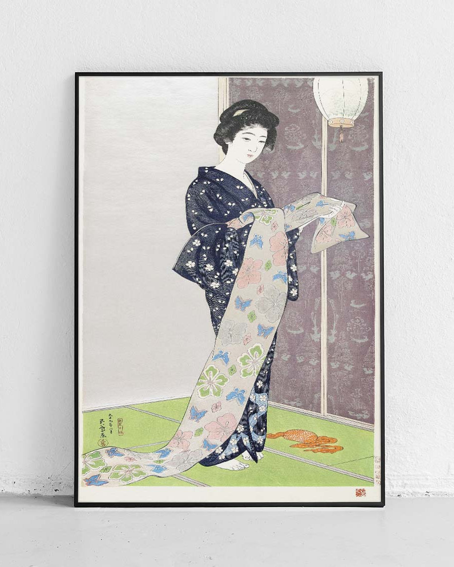 Young Woman in a Summer Kimono - poster - Japan - 1