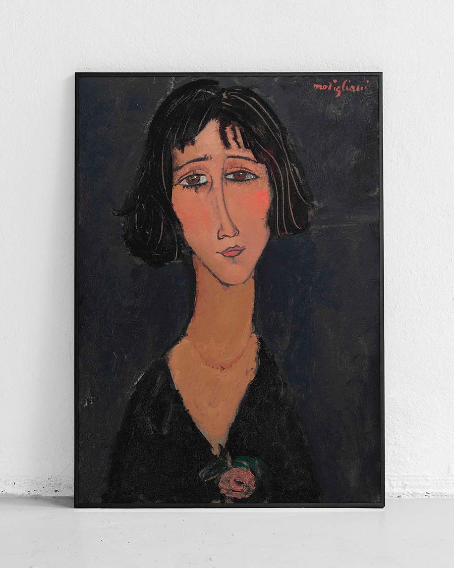 Young Woman with a Rose - poster, artwork - 1