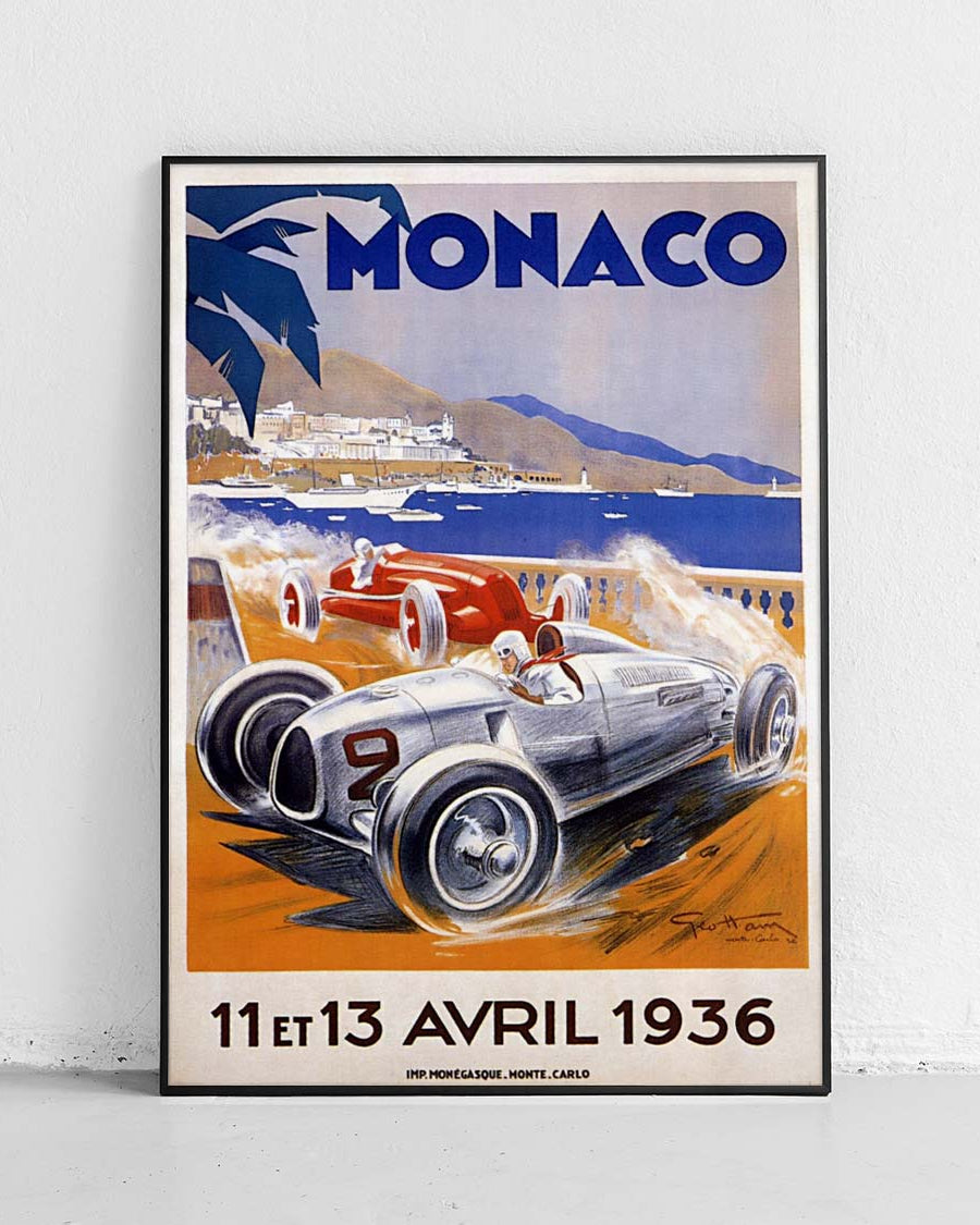 Monaco 1936 – Vintage-Technikplakat - 1
