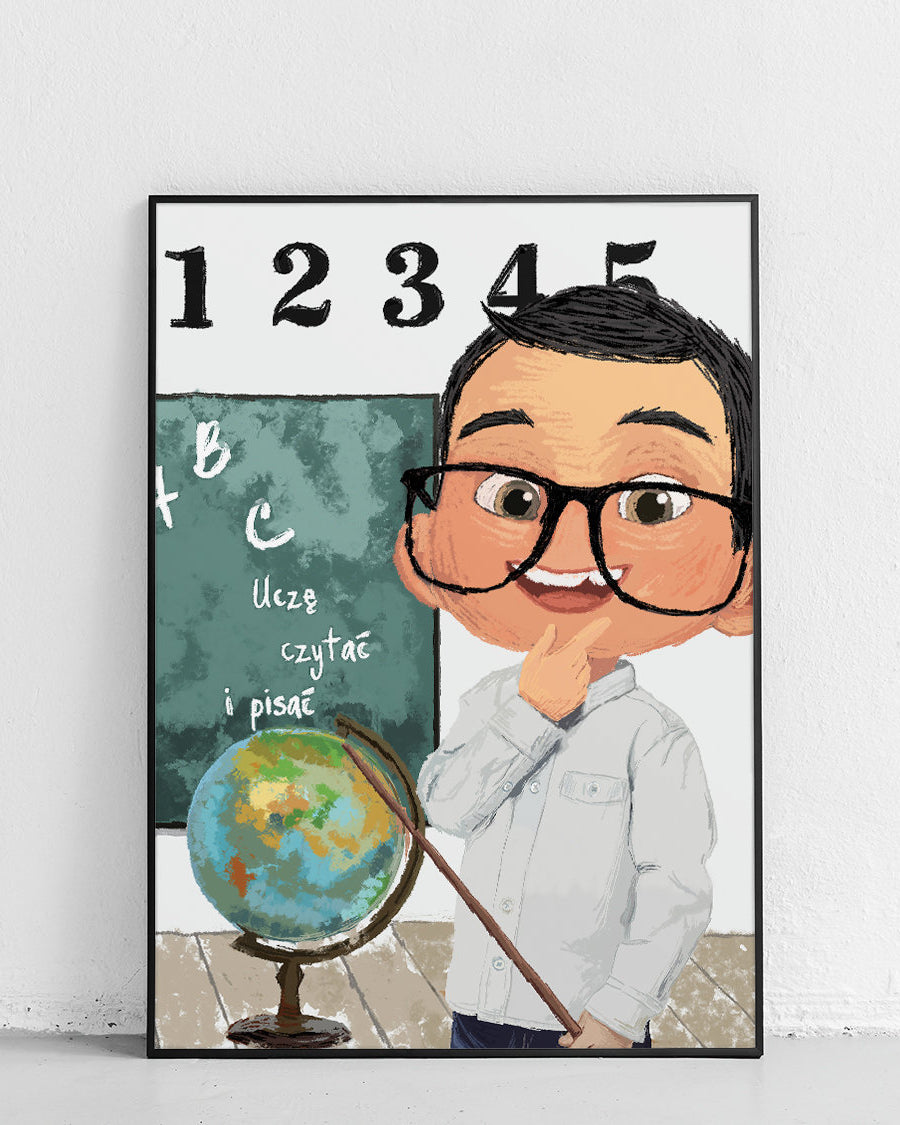 Plakat edukacyjny dla dzieci "Nauczyciel" z motywami nauki, inspirujący do eksploracji wiedzy - 2