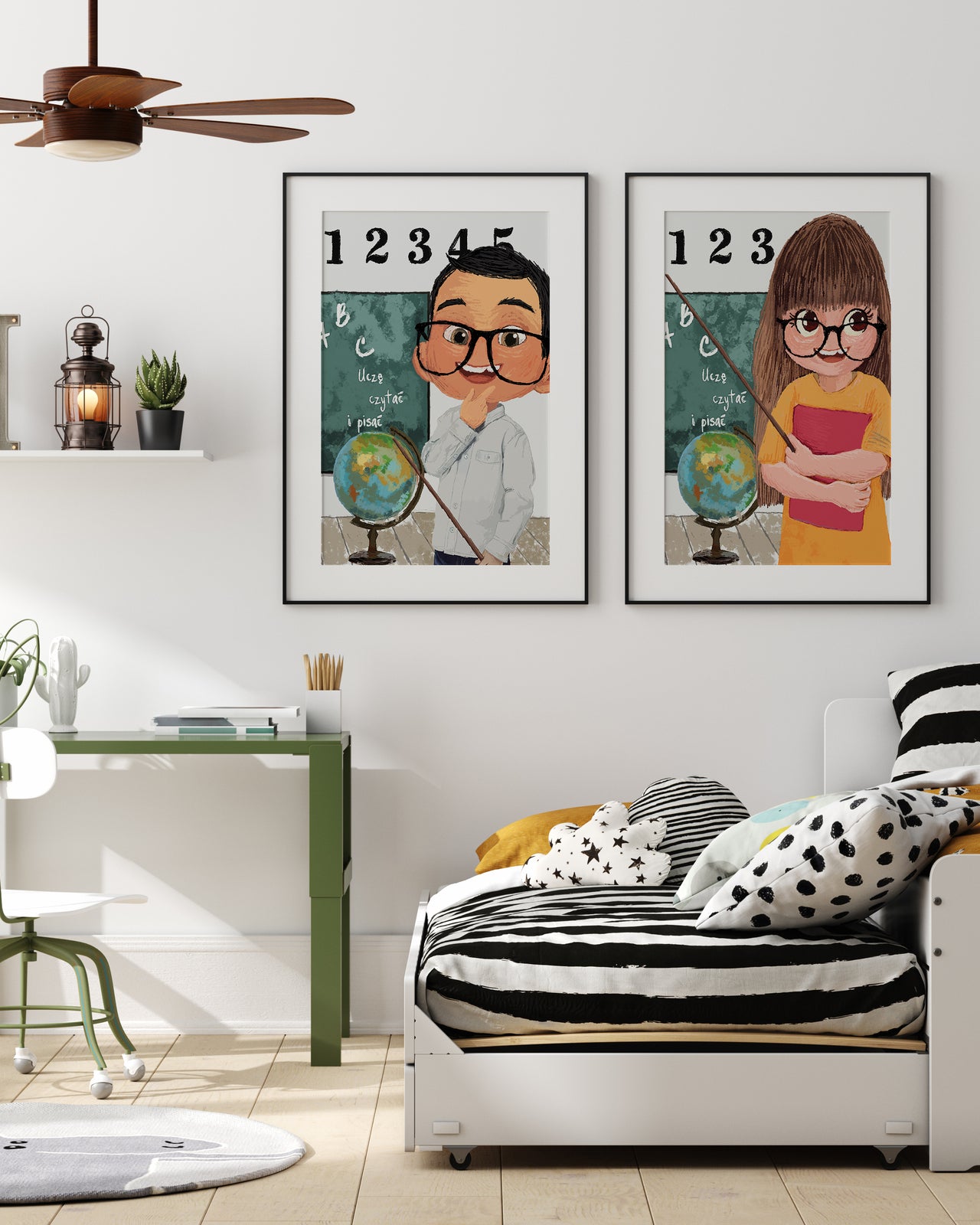 Plakat dla dzieci "Nauczycielka" z serii Science Girl Science Boy, inspirujący do nauki i odkrywanek. - 1