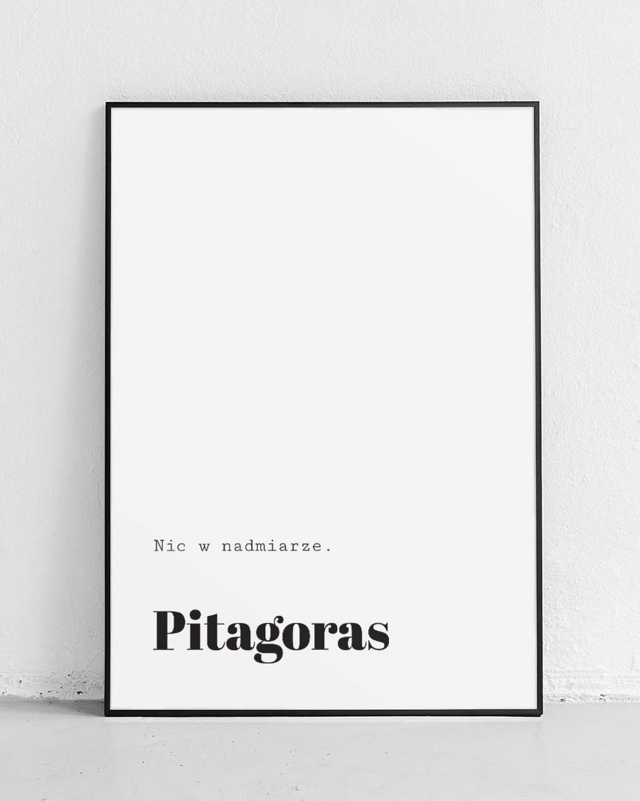 Nichts im Übermaß - Poster mit Zitat, minimalistisches dekoratives Poster