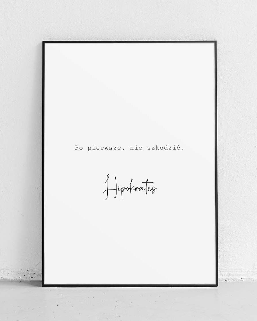 Plakat z cytatem "Nie szkodzić" - motywacyjny projekt typograficzny - 1