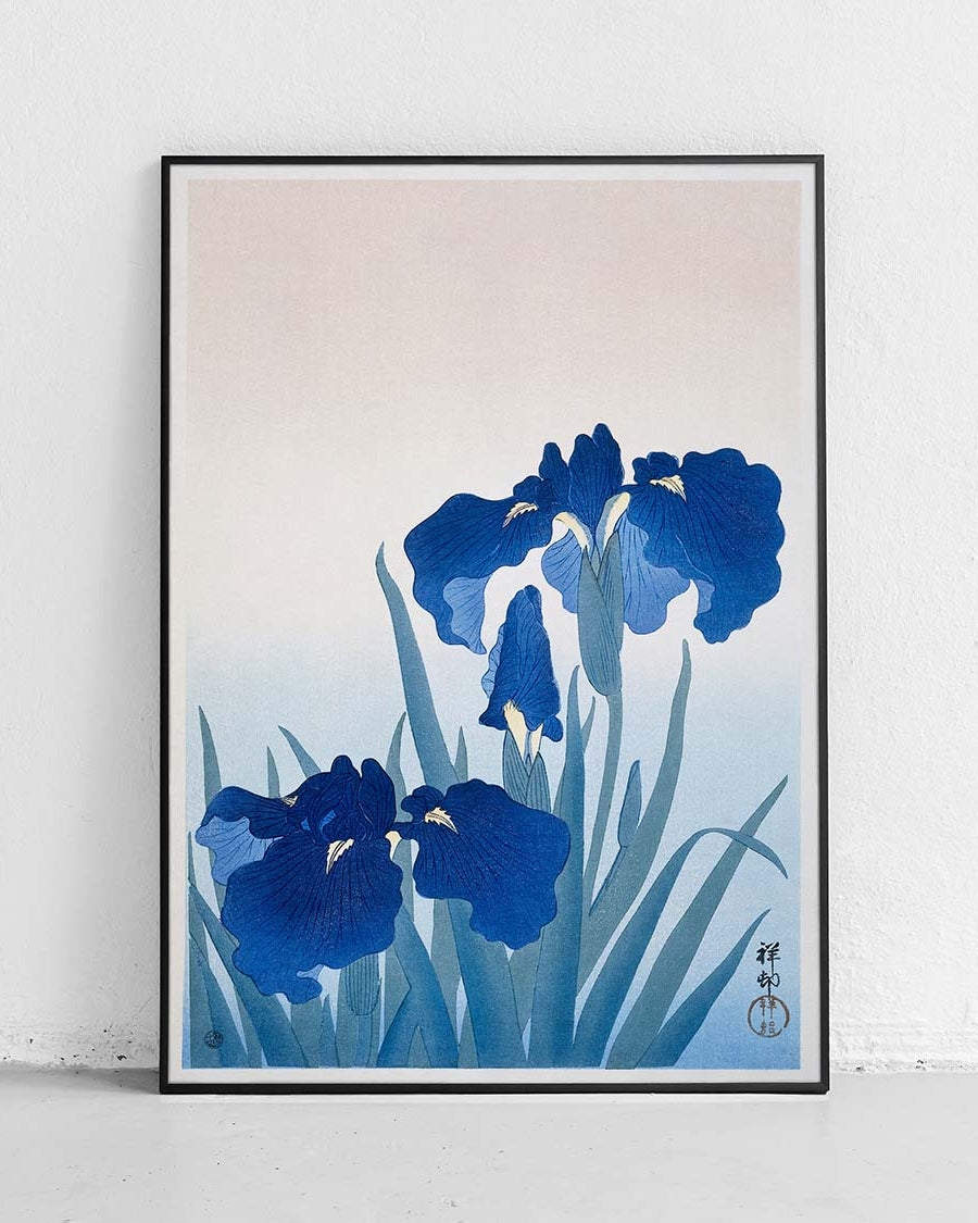 Blue Irises - Ohara Koson, artwork - 1