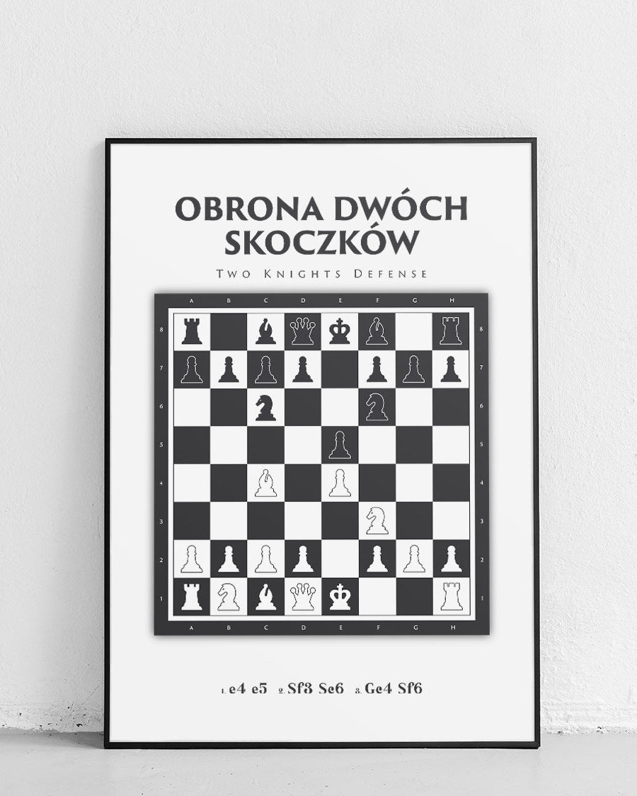 Verteidigung der zwei Springer - Schachposter von Robert Kostrzewa