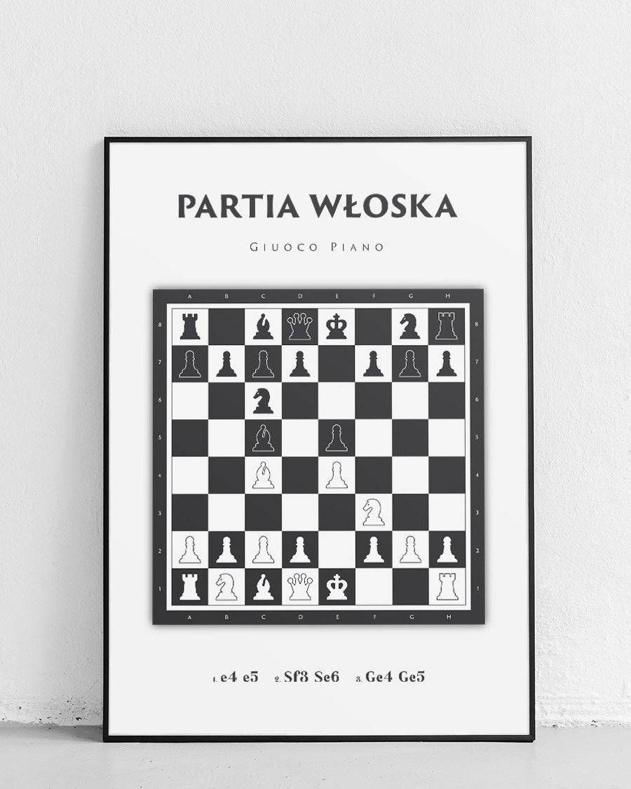 Italienische Partie – Schachplakat von Robert Kostrzewa