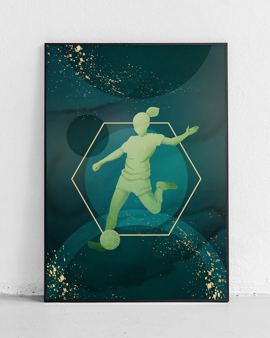Frauenfußball - olympisches Sportposter mit olympischem Motiv von Kasia Nowakowska - 1