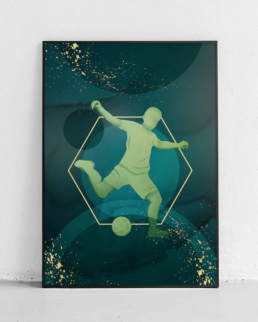 Männerfußball - sportliches Olympiaposter - 1