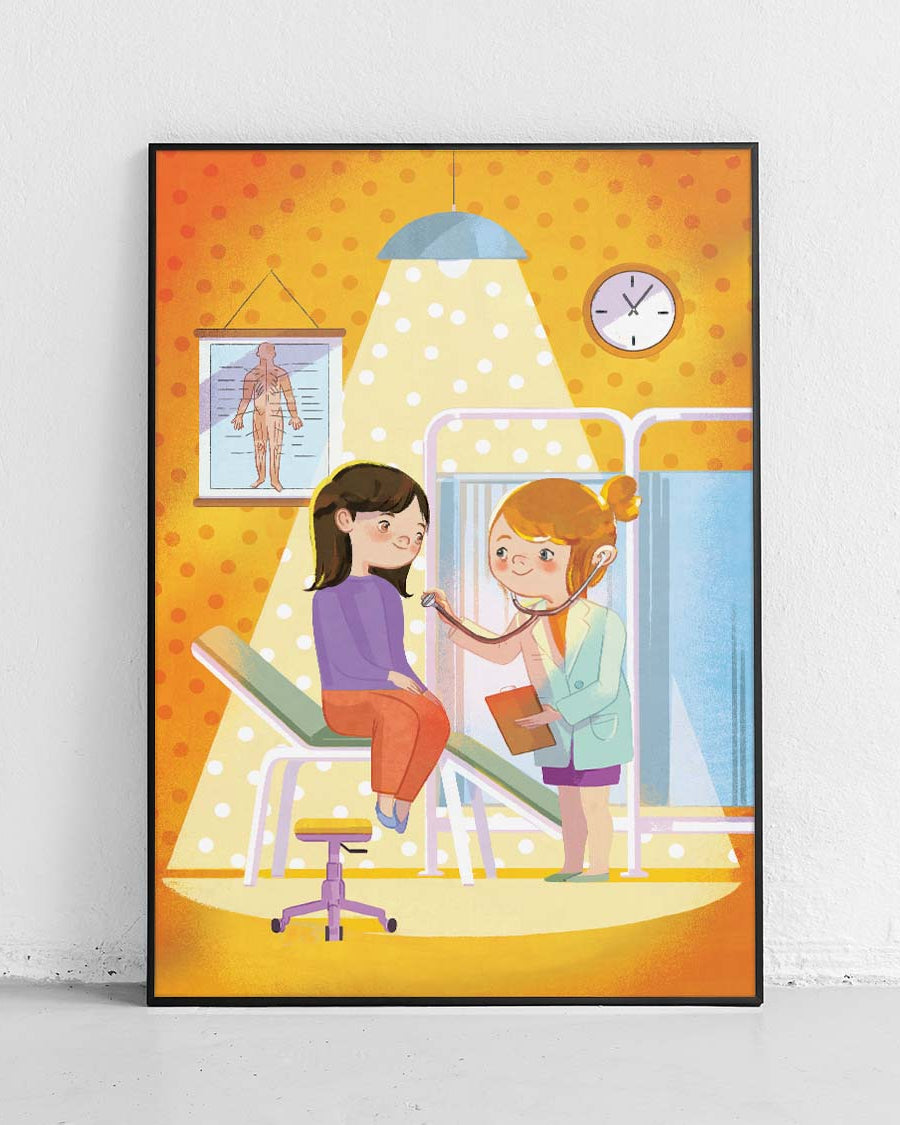 Poster für Kinder Science Girl – Ärztin, edukatives Poster für Kinder. - 1