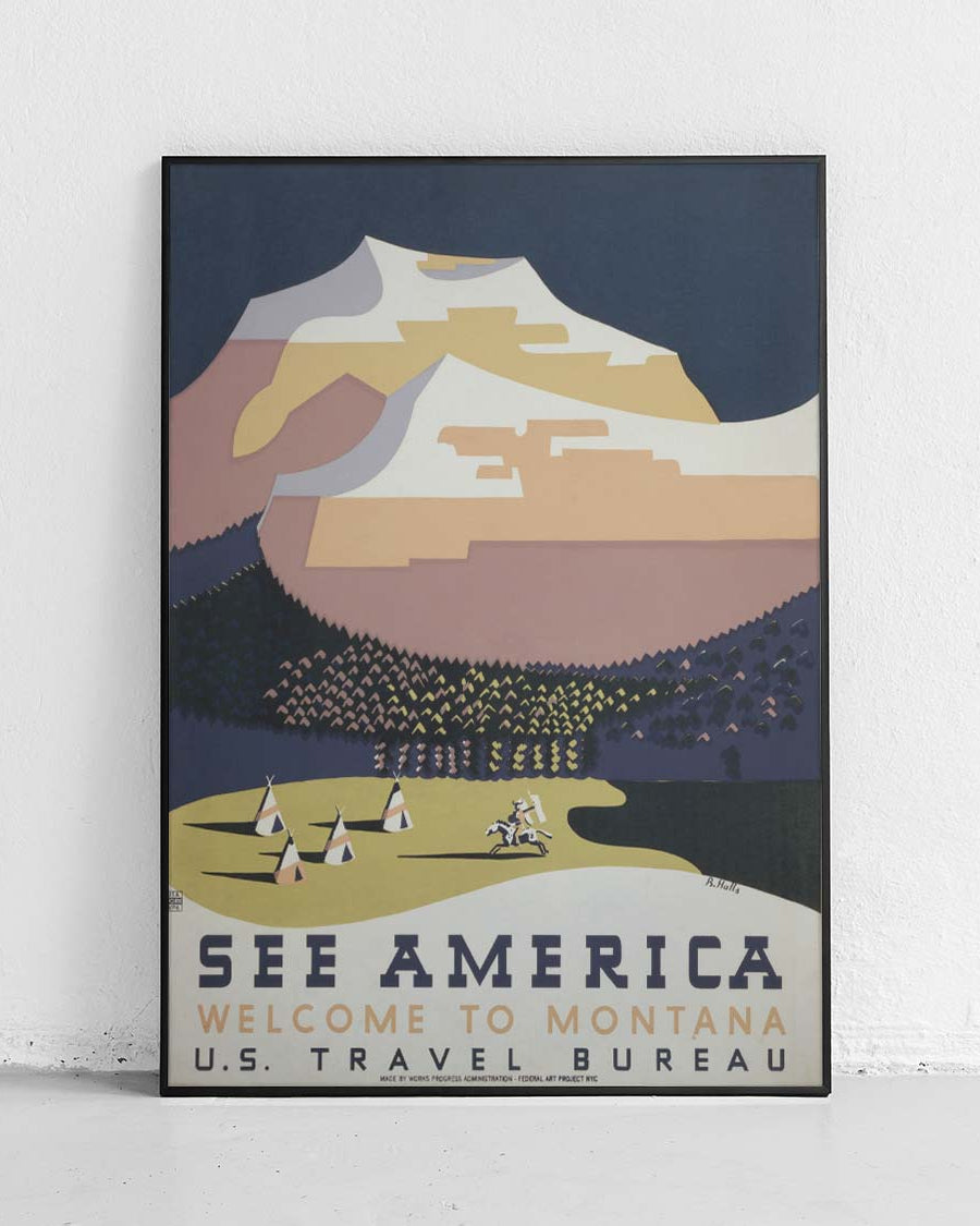 See America Montana 2 - technisches Vintage-Plakat