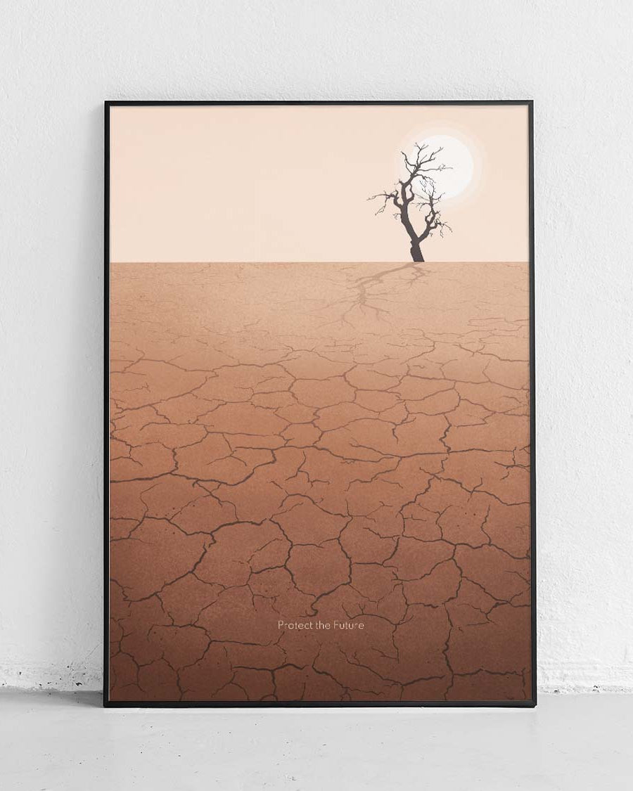 Sécheresse - affiche écologique éducative de Kasia Nowakowska