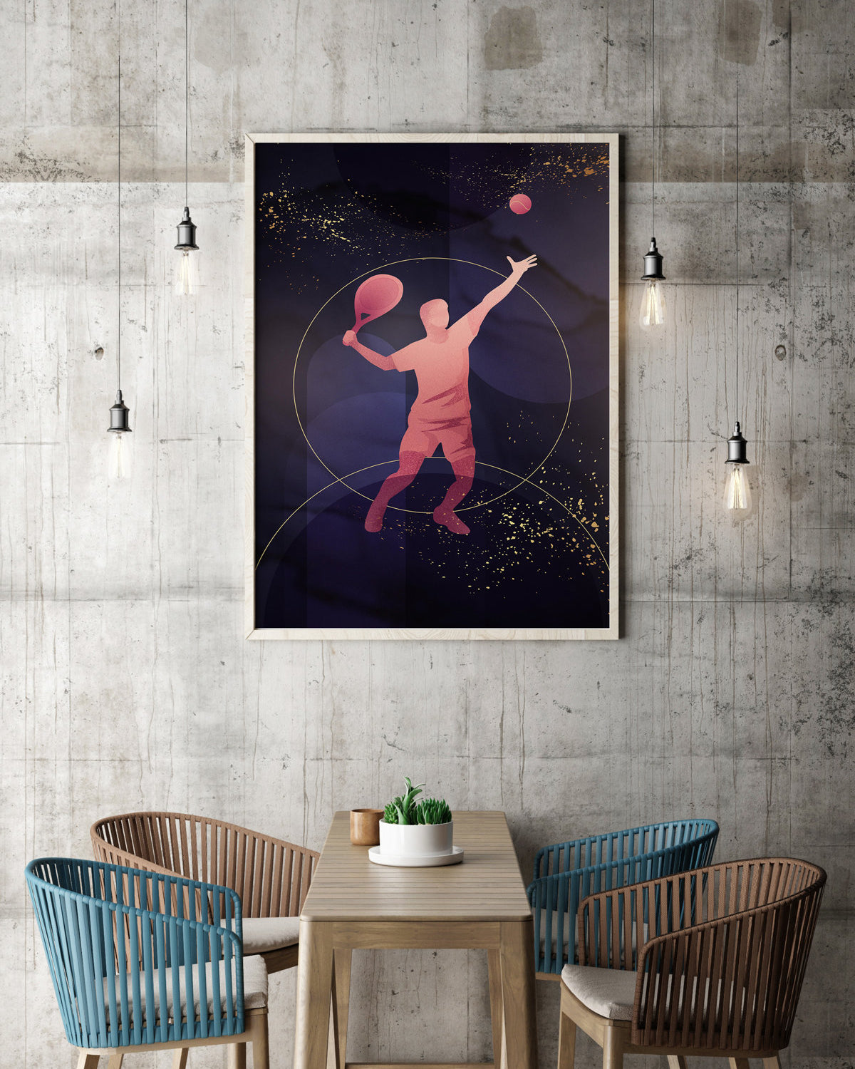 Männlicher Tennis - Sportplakat - 2
