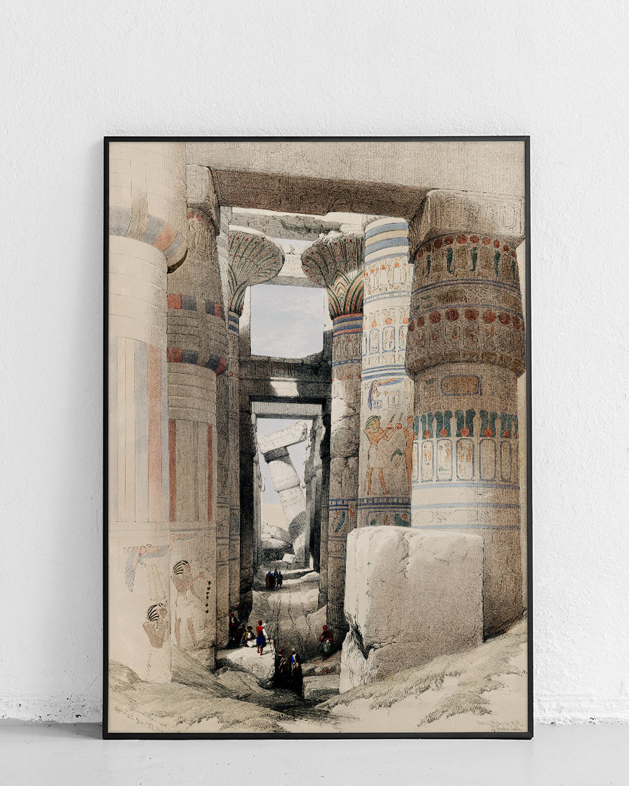 Le Grand Hypostyle - affiche Égypte, motif architectural égyptien ancien - 1