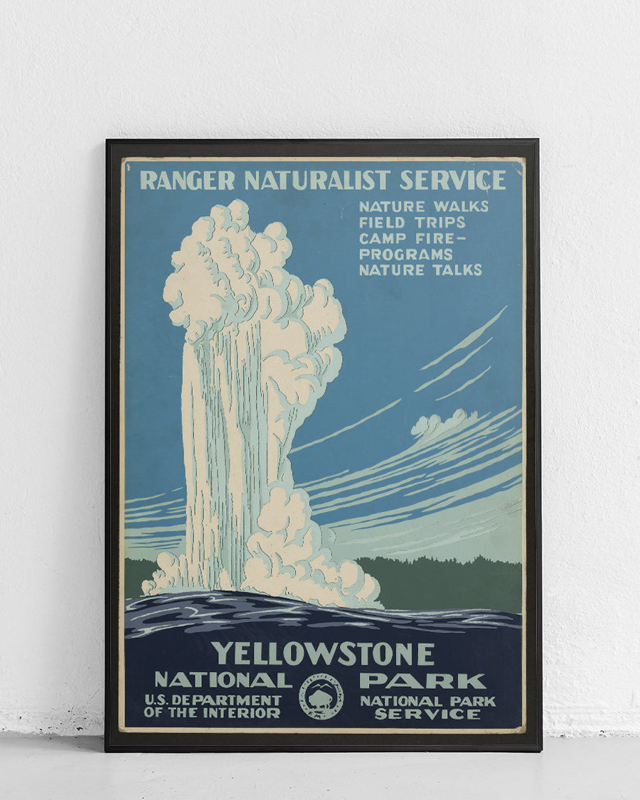 Yellowstone – Vintage technischer Plakat - 1