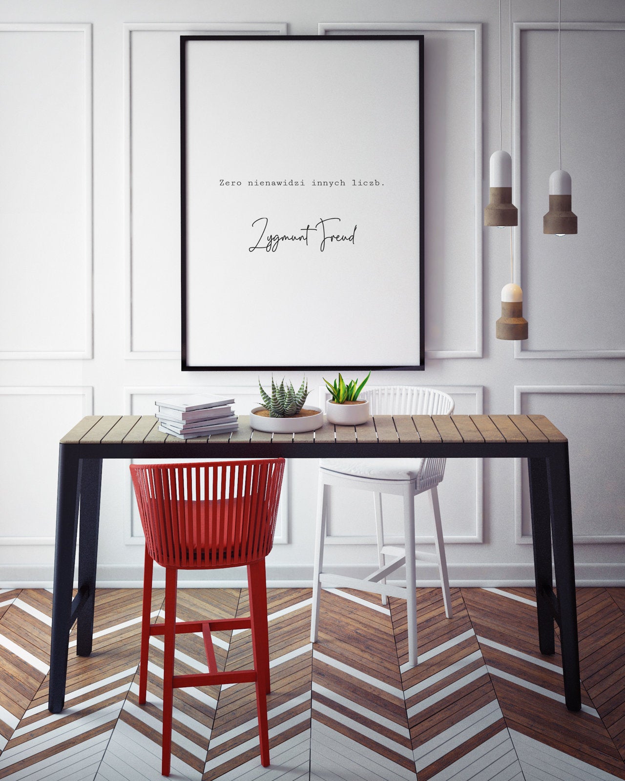 Zero - plakat z cytatem, minimalistyczny design na białym tle - 2