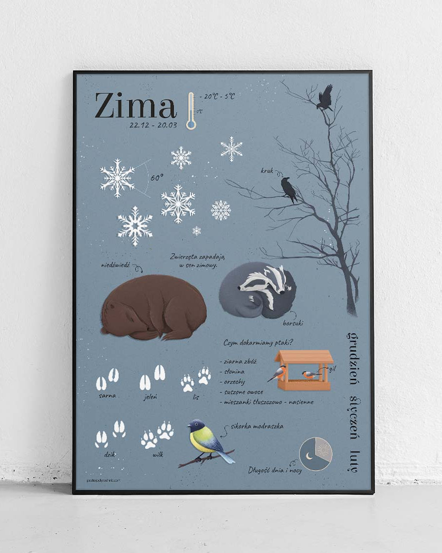 Hiver - affiche éducative pour enfants - 1