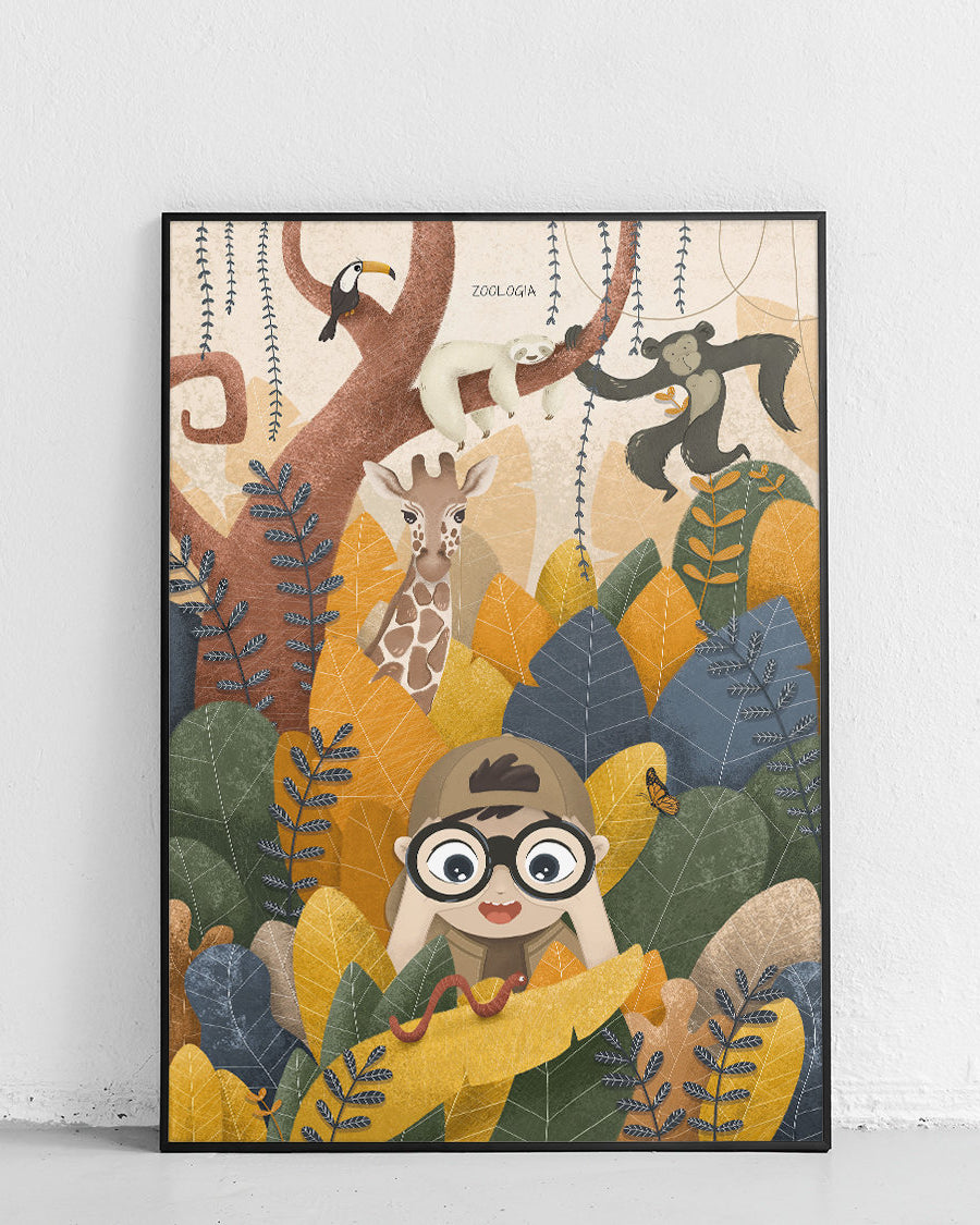 Zoologe - Kinderplakat mit wissenschaftlichem Motiv für Mädchen und Jungen
