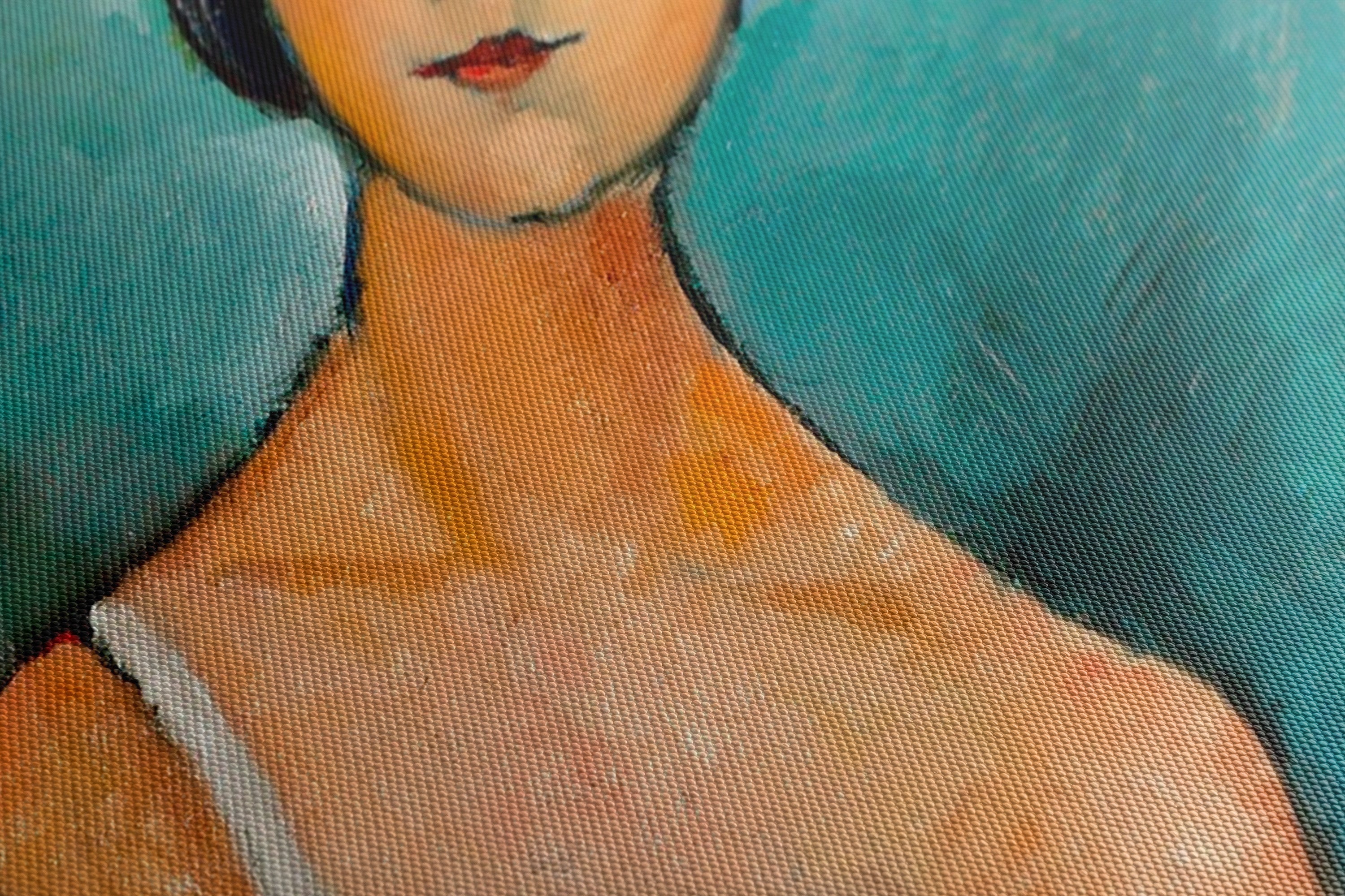 Obraz na płótnie Christina – Elegancka Kobieta w Stylu Modern - Christina_Canvas szczegol.jpg