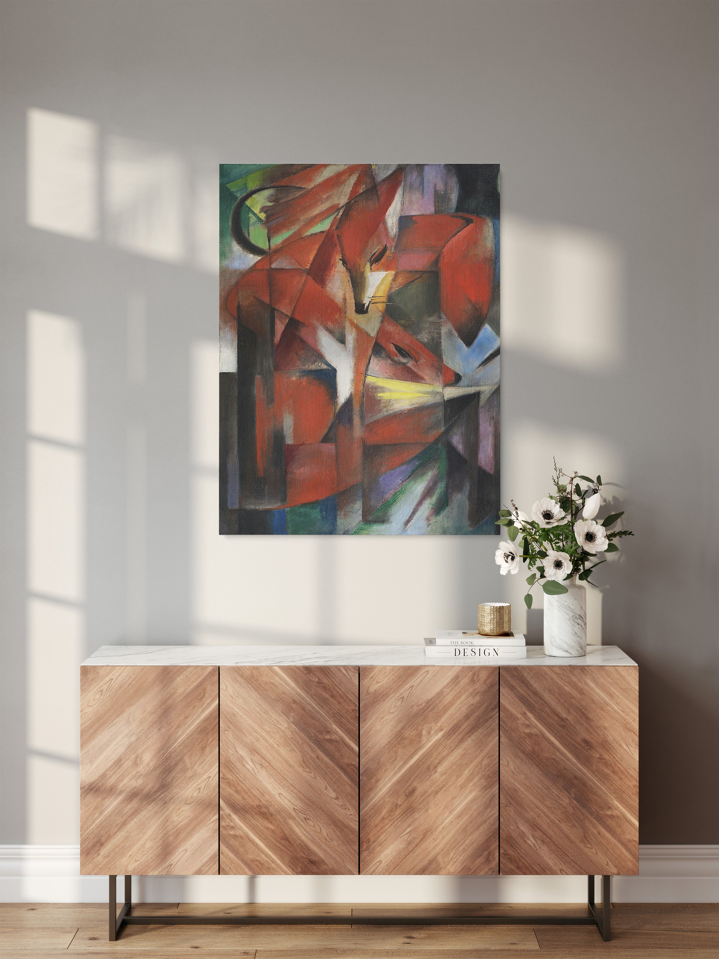 Obraz na płótnie: Czerwone lisy w stylu abstrakcyjnym - Obraz_Obraz do pokoju.jpg