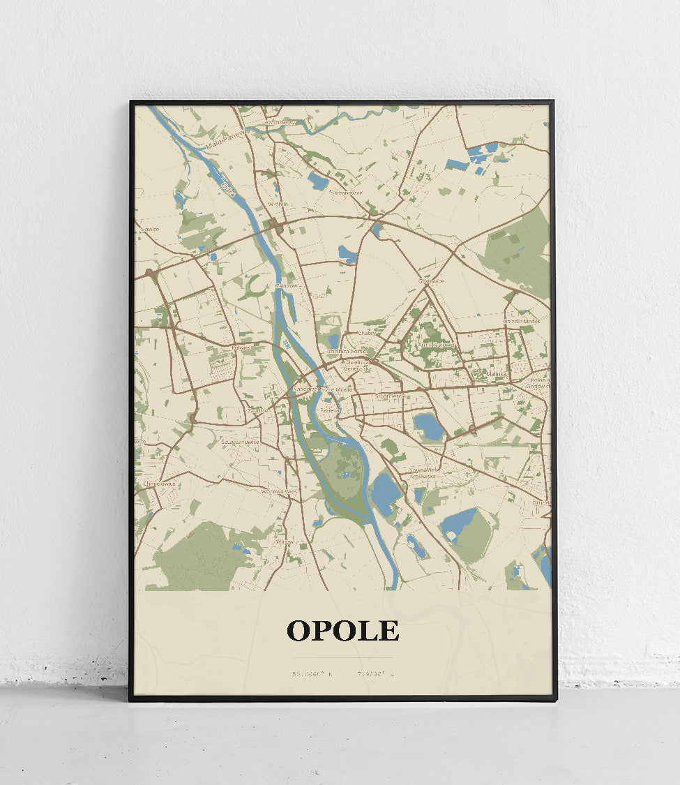 Plakat OPOLE - Mapa miasta