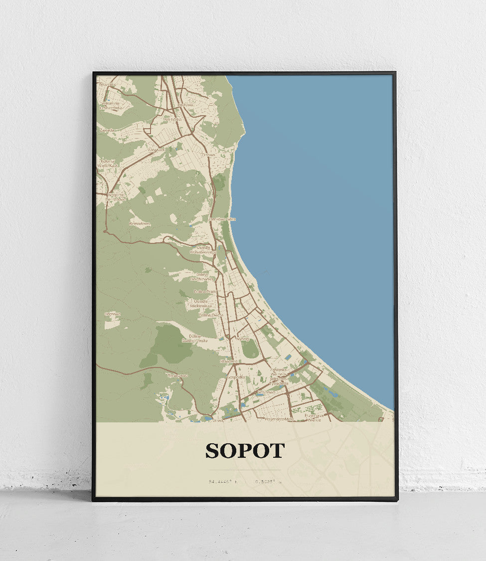 Plakat SOPOT - Mapa miasta