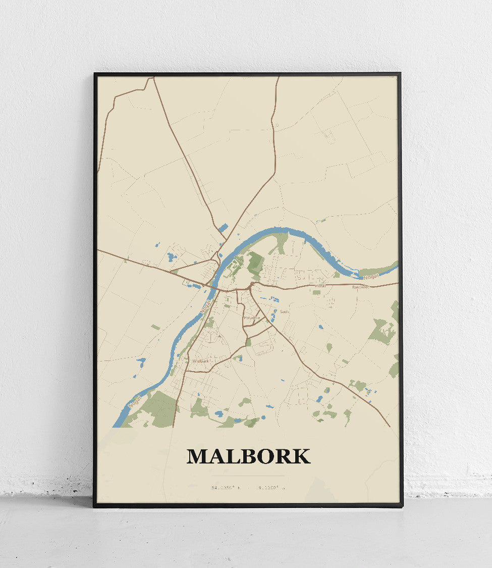 Plakat MALBORK - Mapa miasta