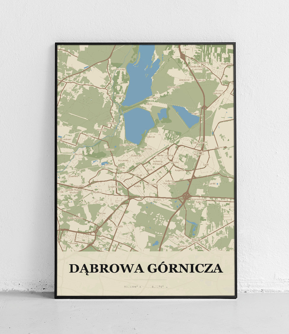 Plakat DĄBROWA GÓRNICZA - Mapa miasta