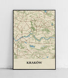 Plakat KRAKÓW - Mapa miasta